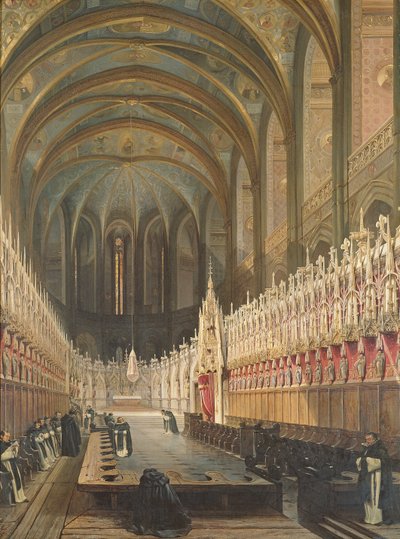 Interior of Albi Cathedral by Adrien Dauzats
